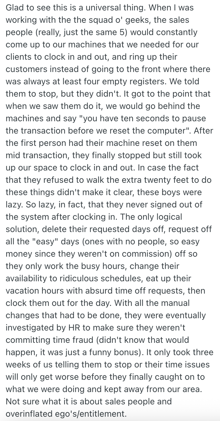 Screenshot 2025 06 13 at 11.09.34 AM Rude Salesman Were Supposed To Ring Up Their Own Commission Orders, But When They Refused To Do It, It Reduced Their Profit